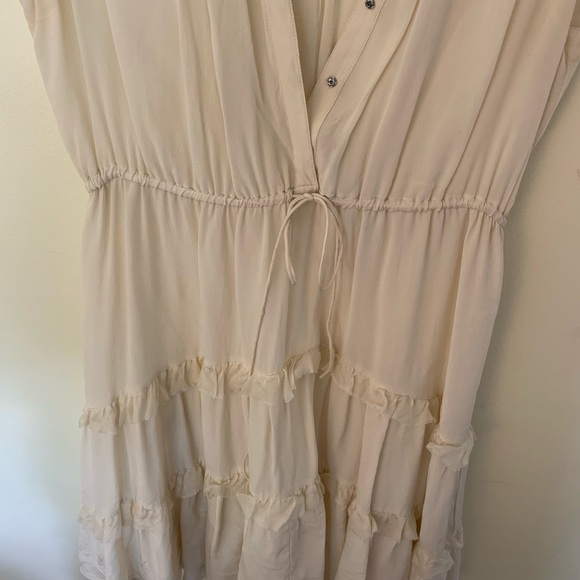 Anthropologie cream flowy dress - Picture 4 of 7